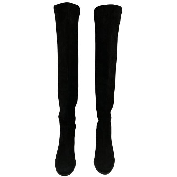 Stuart Weitzman 5050 City Block Boots Black Suede Over-the-Knee Stretch Size 7 - Picture 8 of 14